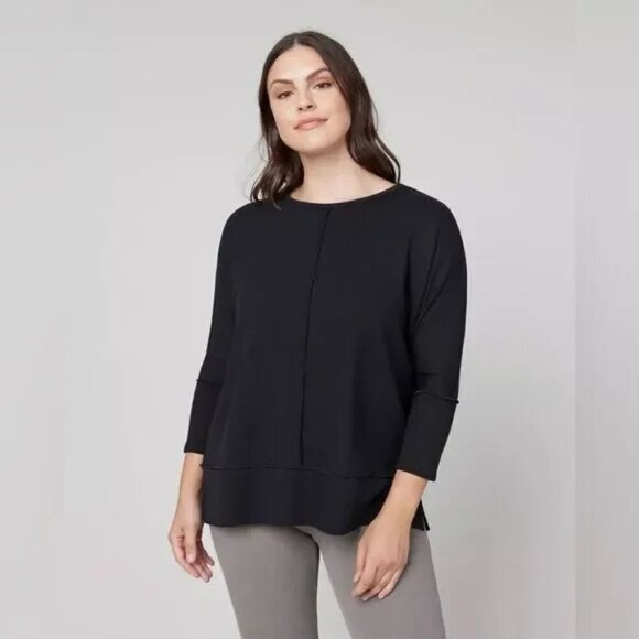 SPANX Dolman Sleeve Perfect Length Top, Black, Size L - Picture 1 of 9